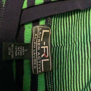 Ralph Lauren Active Green and Black Striped Top